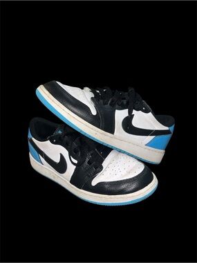 Jordan 1 Retro Low OG Black Dark Powder Blue